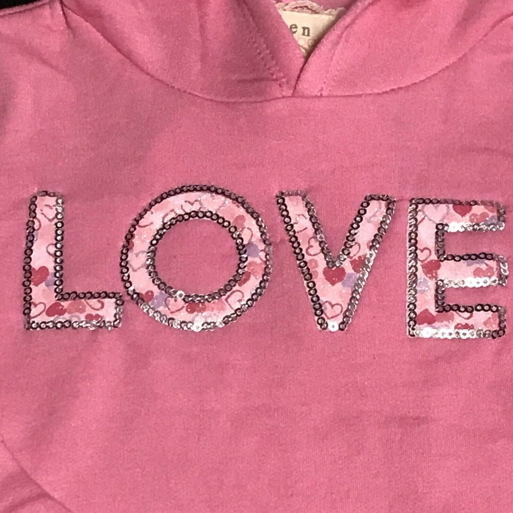 Btween Baby Girls Cute Fleece Heart Hoodie Leggings Set size 12 - 24 Months Pink - Picture 4 of 10